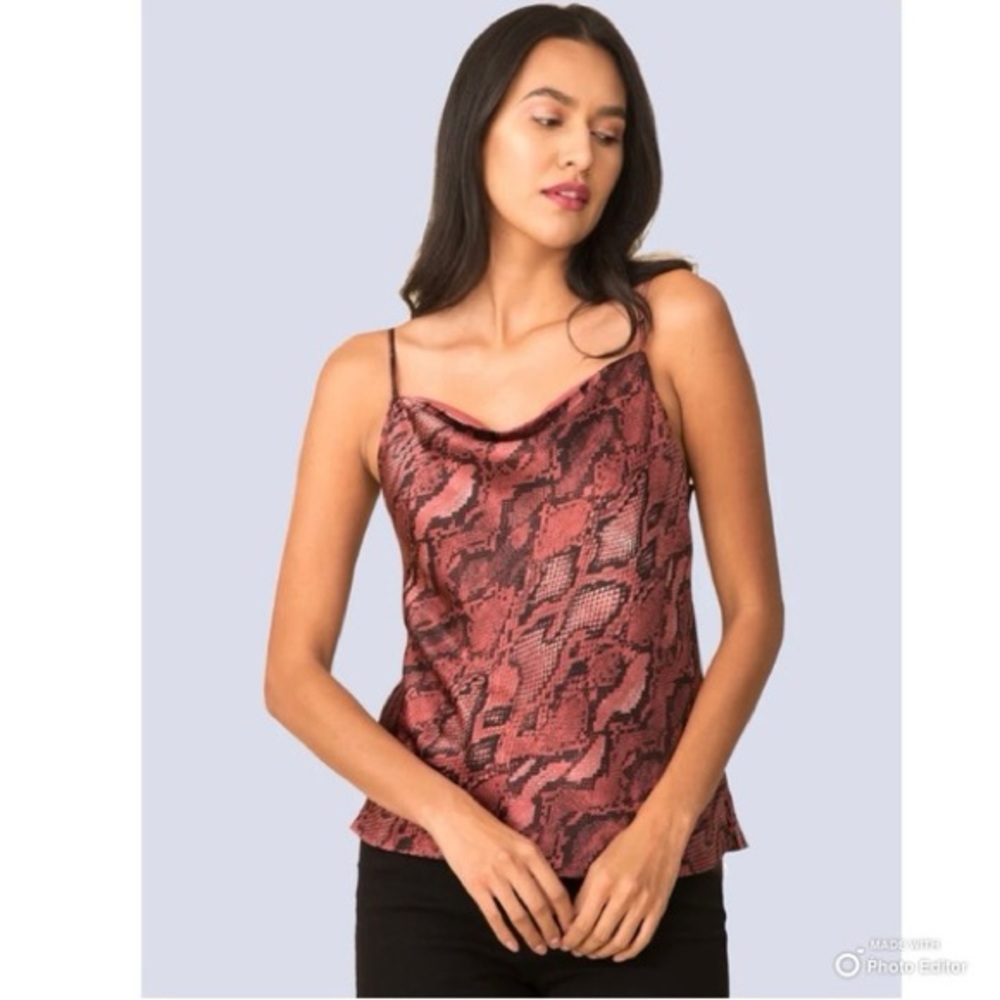 L’Agence NWT Kay Cowl Tank in Garnet Python